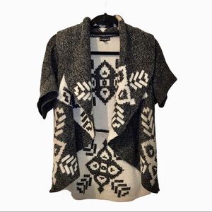 Express Open Front Express Snowflake Cardigan XS winter cozy layering classic